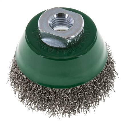 Cepillo de copa 65 mm (M 14X2) Alambre de acero inoxidable 0,3 mm (ondulado)