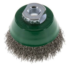 Cepillo de copa 65 mm (M 14X2) Alambre de acero inoxidable 0,3 mm (ondulado)