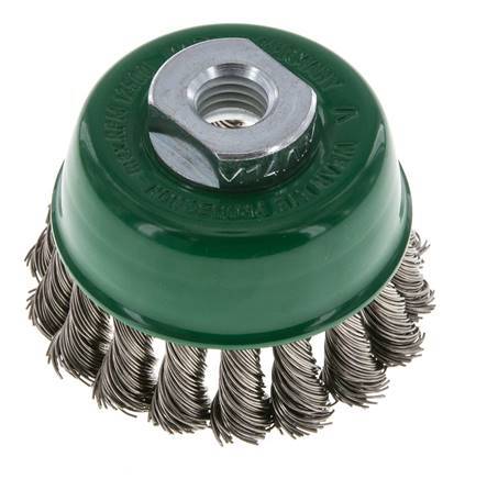 Cepillo de copa 65 mm (M 14X2) Alambre de acero inoxidable 0,5 mm (18xtrenzado)