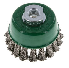 Cepillo de copa 65 mm (M 14X2) Alambre de acero inoxidable 0,5 mm (18xtrenzado)