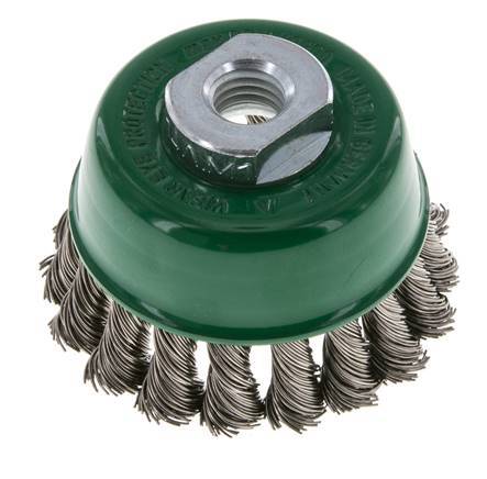Cepillo de copa 65 mm (M 14X2) Alambre de acero inoxidable 0,5 mm (18xtrenzado)