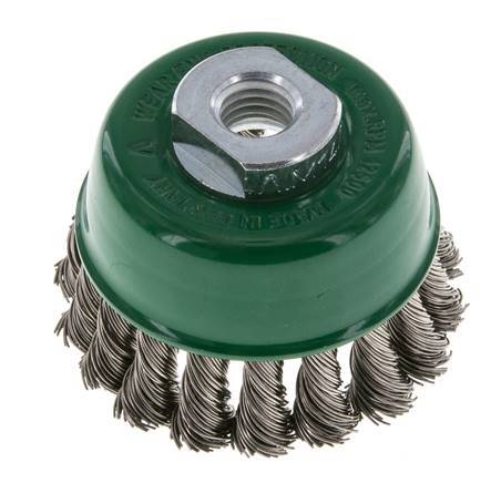 Cepillo de copa 65 mm (M 14X2) Alambre de acero inoxidable 0,5 mm (18xtrenzado)