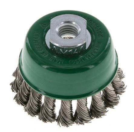 Cepillo de copa 65 mm (M 14X2) Alambre de acero inoxidable 0,5 mm (18xtrenzado)