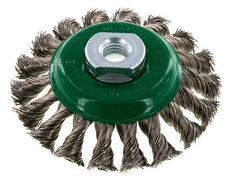 Cepillo cónico de alambre de acero inoxidable trenzado 100X12 mm ( M14X2)