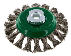 Cepillo cónico de alambre de acero inoxidable trenzado 100X12 mm ( M14X2)