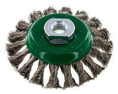 Cepillo cónico de alambre de acero inoxidable trenzado 100X12 mm ( M14X2)