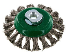 Cepillo cónico de alambre de acero inoxidable trenzado 100X12 mm ( M14X2)
