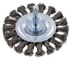Cepillo redondo 75x12 mm Eje de 6 mm Alambre de acero 0,5 mm 18xTrenzado