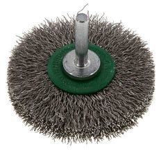 Cepillo redondo 70x14 mm Eje de 6 mm Alambre de acero inoxidable 0,3 mm Corrugado