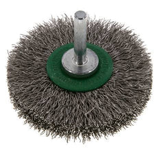 Cepillo redondo 70x14 mm Eje de 6 mm Alambre de acero inoxidable 0,3 mm Corrugado