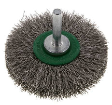 Cepillo redondo 70x14 mm Eje de 6 mm Alambre de acero inoxidable 0,3 mm Corrugado