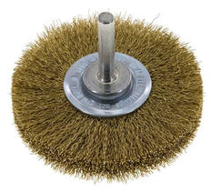 Cepillo redondo 70x14 mm Eje de 6 mm Alambre de latón 0,2 mm Corrugado