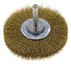 Cepillo redondo 70x14 mm Eje de 6 mm Alambre de latón 0,2 mm Corrugado