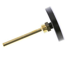 0 to +120°C Plastic Bimetallic Thermometer 80mm Cabinet 100mm Stem with Thermowell