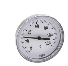 0 to +120°C Plastic Bimetallic Thermometer 80mm Cabinet 60mm Stem with Thermowell
