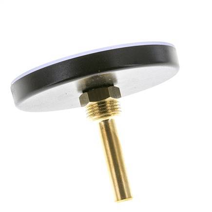 0 to +60°C Plastic Bimetallic Thermometer 100mm Cabinet 60mm Stem with Thermowell
