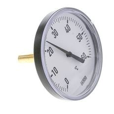 0 to +60°C Plastic Bimetallic Thermometer 100mm Cabinet 60mm Stem with Thermowell