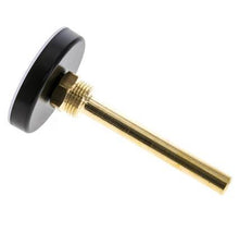 0 to +60°C Plastic Bimetallic Thermometer 63mm Cabinet 100mm Stem with Thermowell