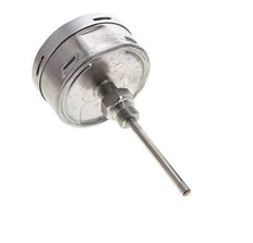 -40 to +40°C Petrochemical Stainless Steel Bimetallic Thermometer 100mm Cabinet 100mm Stem Rear