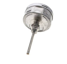-40 to +40°C Petrochemical Stainless Steel Bimetallic Thermometer 100mm Cabinet 100mm Stem Rear