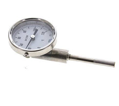 0 a +120°C Termómetro bimetálico de acero inoxidable Gabinete de 63mm Fondo de vástago de 63mm