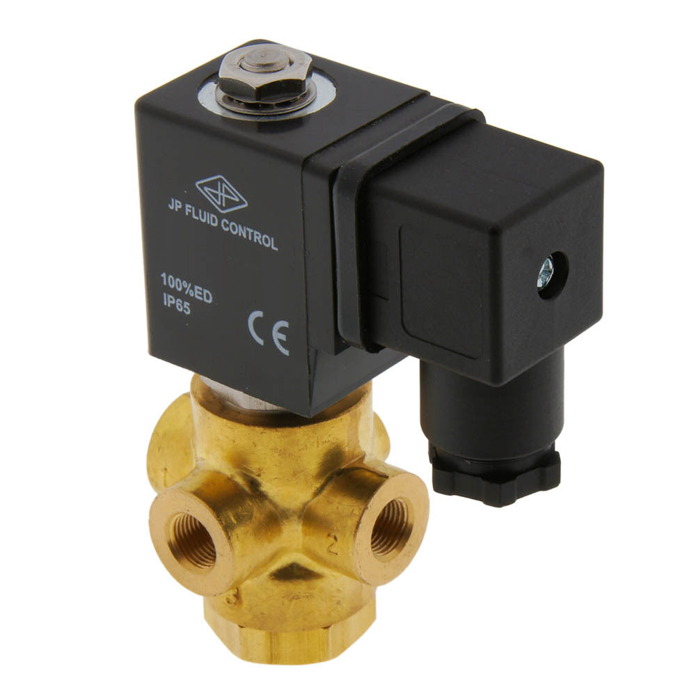 Electroválvula TP-DA 1/8'' 3/2 vías NC Latón FKM 0-9bar 12V CC
