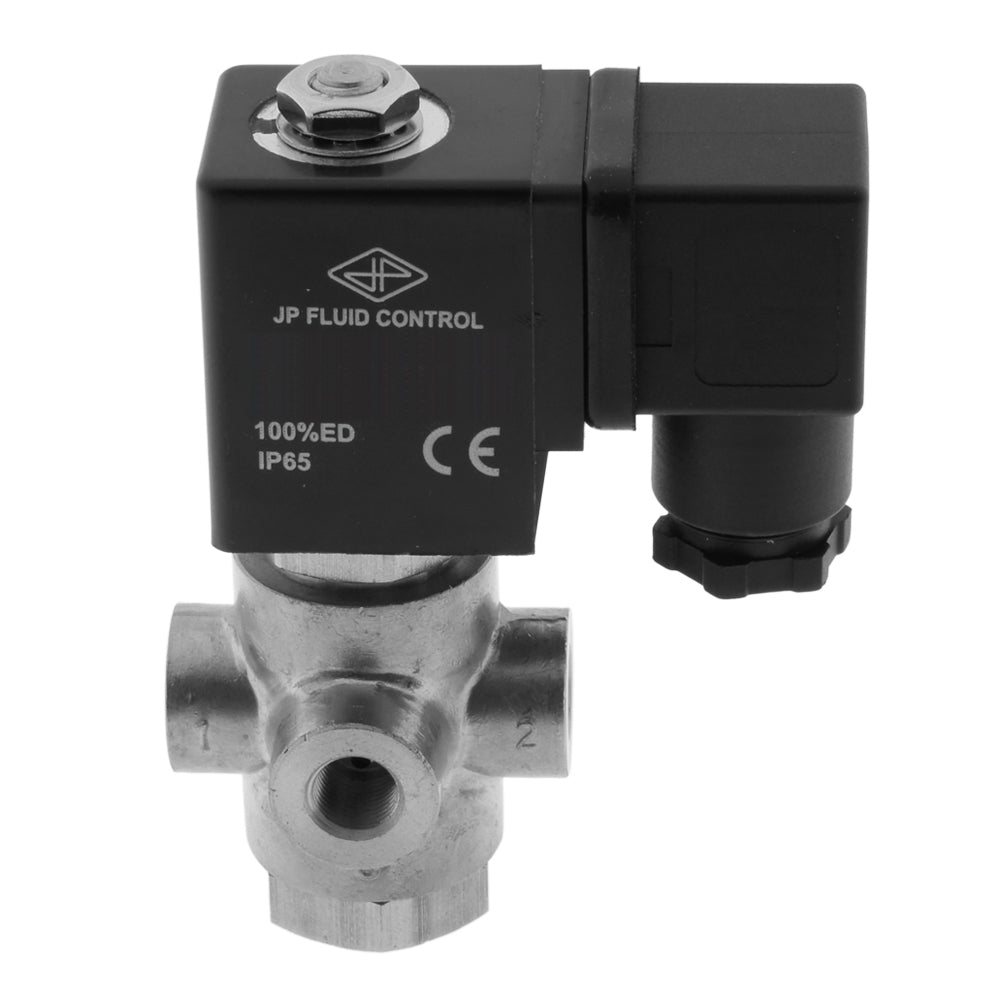 Electroválvula TP-DA 1/8'' 3/2 vías NC Acero inoxidable FKM 0-9bar 24V CC