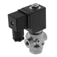 Válvula solenoide TP-DC 1/8'' 3/2 vías DI Acero inoxidable FKM 0-9bar 12V DC