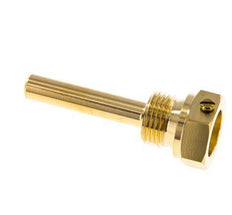Termopozo de aleación de cobre G de 1/2 pulgada fijado con pernos para vástago de 63 mm Máx. 160°C y 6 barras