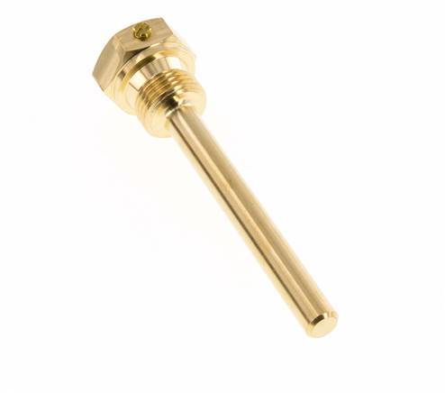 Termopozo de aleación de cobre G de 1/2 pulgada fijado con pernos para vástago de 100 mm máx. 160°C y 6 barras