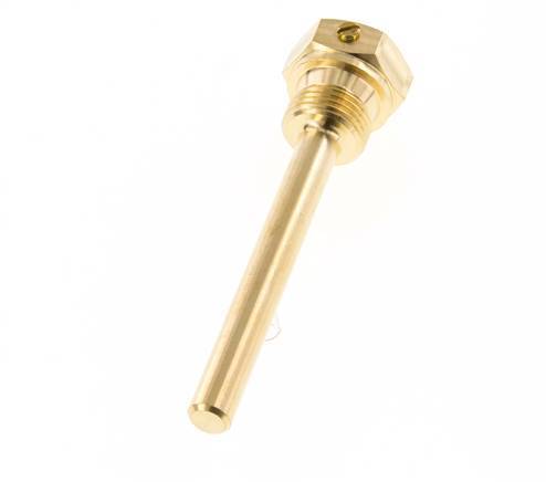 Termopozo de aleación de cobre G de 1/2 pulgada fijado con pernos para vástago de 100 mm máx. 160°C y 6 barras