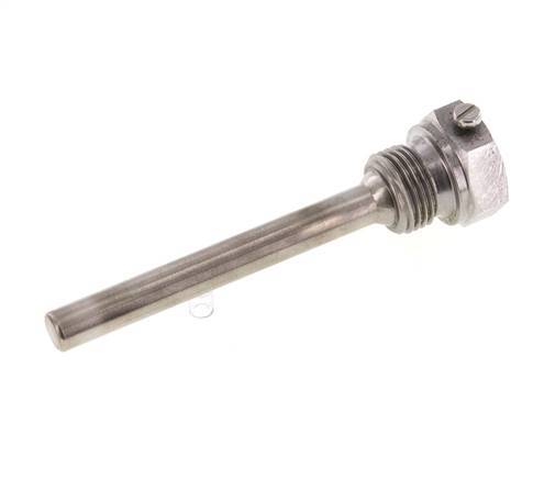Termopozo de acero St35 G 1/2 pulgada para vástago de 100 mm Máx. 600°C y 25 barras