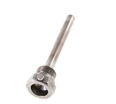 Termopozo de acero St35 G 1/2 pulgada para vástago de 100 mm Máx. 600°C y 25 barras