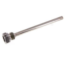 Termopozo de acero St35 G 1/2 pulgada para vástago de 160 mm Máx. 600°C y 25 barras
