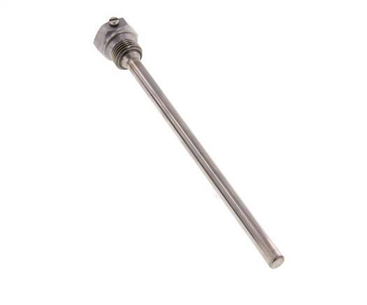 Termopozo de acero St35 G 1/2 pulgada para vástago de 200 mm máx. 600°C y 25 barras