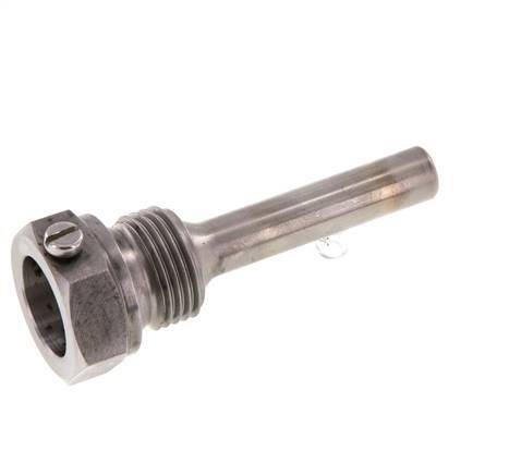 Termopozo de acero St35 G 1/2 pulgada para vástago de 63 mm Máx. 600°C y 25 bares