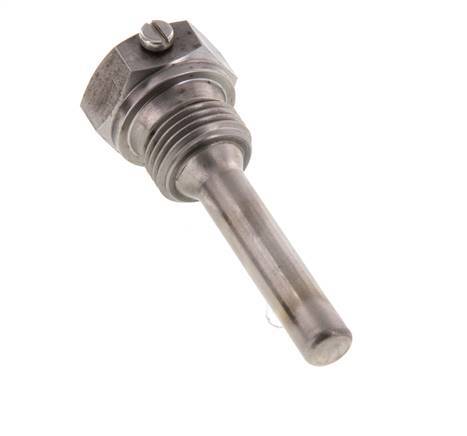 Termopozo de acero St35 G 1/2 pulgada para vástago de 63 mm Máx. 600°C y 25 bares