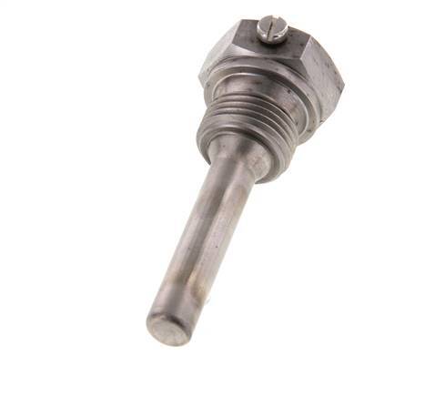 Termopozo de acero St35 G 1/2 pulgada para vástago de 63 mm Máx. 600°C y 25 bares