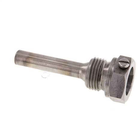 Termopozo de acero St35 G 1/2 pulgada para vástago de 63 mm Máx. 600°C y 25 bares