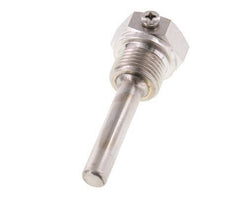 Termopozo de acero inoxidable G 1/2 pulg. fijado con pernos para vástago de 63 mm Máx. 600°C y 25 bares
