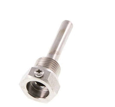 Termopozo de acero inoxidable G 1/2 pulg. fijado con pernos para vástago de 63 mm Máx. 600°C y 25 bares