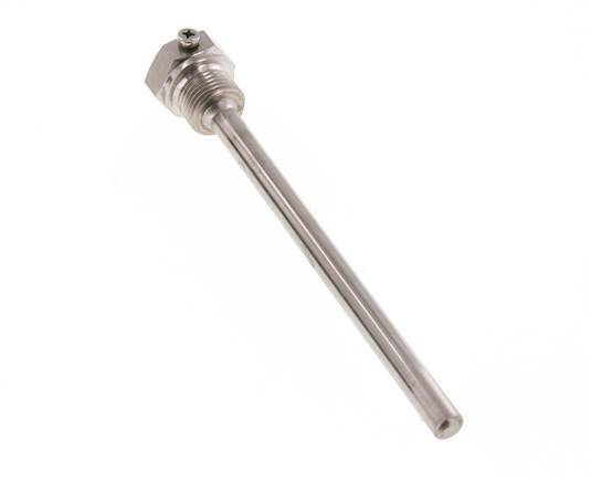 Termopozo de acero inoxidable G 1/2 pulg. fijado con pernos para vástago de 160 mm Máx. 600°C y 25 bares