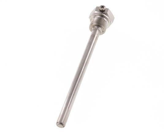 Termopozo de acero inoxidable G 1/2 pulg. fijado con pernos para vástago de 160 mm Máx. 600°C y 25 bares