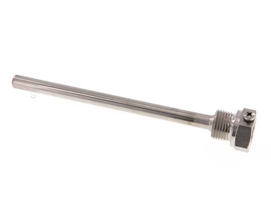 Termopozo de acero inoxidable G 1/2 pulg. fijado con pernos para vástago de 160 mm Máx. 600°C y 25 bares