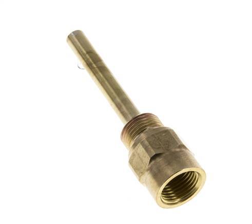 Termopozo de aleación de cobre G 1/2 pulgada para vástago de 100 mm máx. 160°C y 6 barras