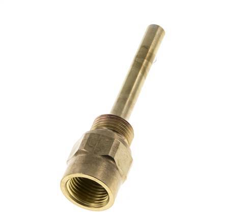 Termopozo de aleación de cobre G 1/2 pulgada para vástago de 100 mm máx. 160°C y 6 barras