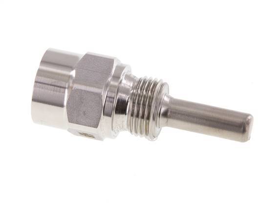 Termopozo de acero inoxidable G 1/2 pulgadas para vástago de 63 mm Máx. 600°C y 25 bares