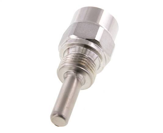 Termopozo de acero inoxidable G 1/2 pulgadas para vástago de 63 mm Máx. 600°C y 25 bares