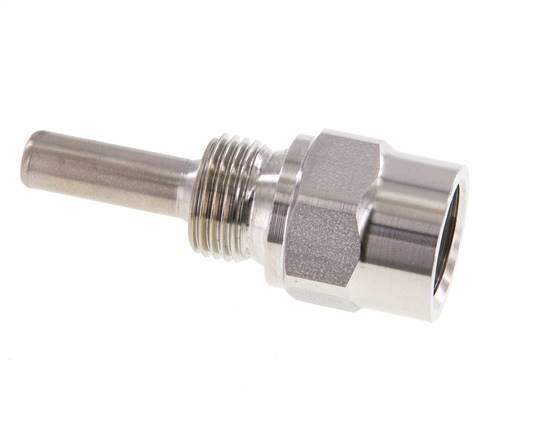 Termopozo de acero inoxidable G 1/2 pulgadas para vástago de 63 mm Máx. 600°C y 25 bares