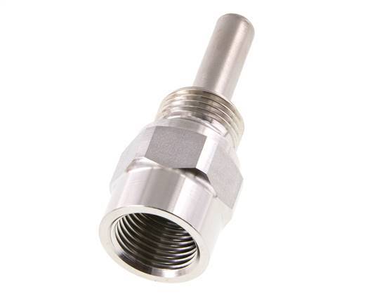 Termopozo de acero inoxidable G 1/2 pulgadas para vástago de 63 mm Máx. 600°C y 25 bares
